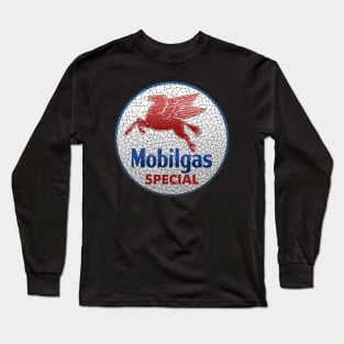 vintage oil mobil gas pegasus sign Long Sleeve T-Shirt